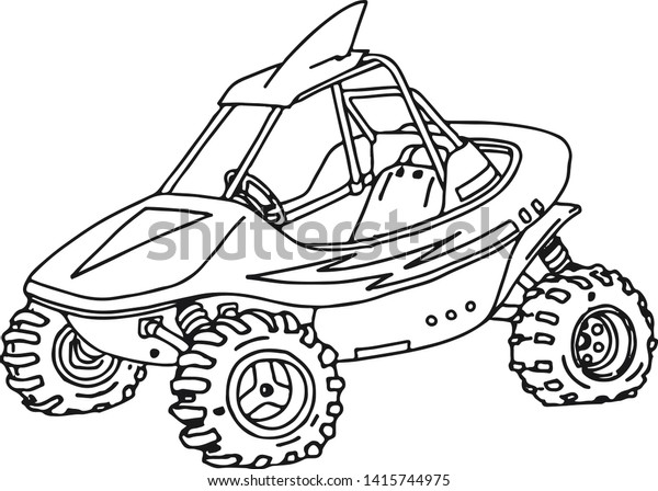 racing cars vector cartoon transportation coloring stock