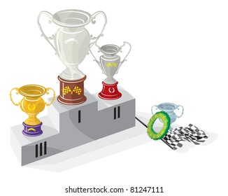 Racing champion podium, vector