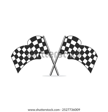 Racing checkered flag. black silhouette automotive racing flag.race flag start and finish. clip art sport race