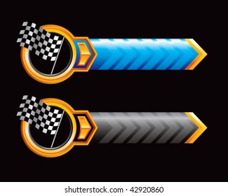 racing checkered flag blue and black arrows