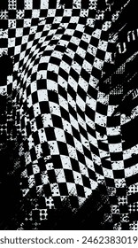 Racing checkered flag grunge brush stroke abstract background