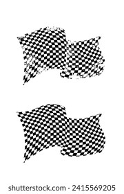 Racing checkered flag. Grunge rally race sport background, auto motocross design. Finish or start motorsport sign.