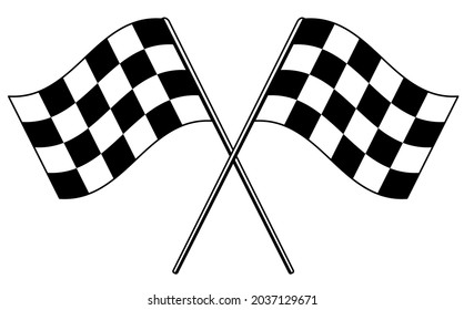 Racing Checkered Flag Icon for car racing. Speed Flag. Chequered racing flags isolated vector illustration