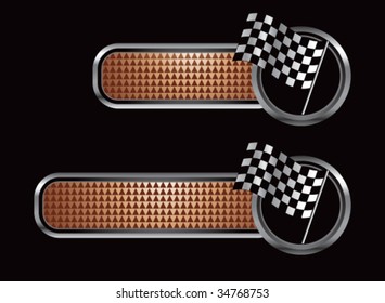 racing checkered flag on diamond textured banners