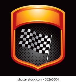 racing checkered flag on display crest