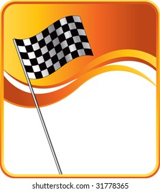 bandeira quadriculada de corrida em fundo de onda dourada