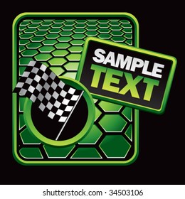 racing checkered flag on hexagon background