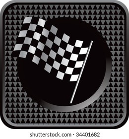 bandera de control de carreras en un interesante botón web