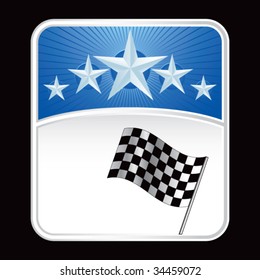 racing checkered flag on star background