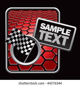 racing checkered flag red hexagon advertisement