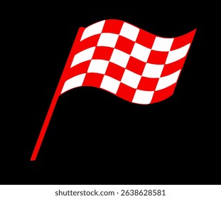 Racing checkered flag vector for victory, finish line, success designs.