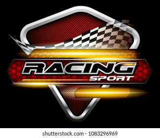 Racing with Checkered Flags Concept Design Vector.