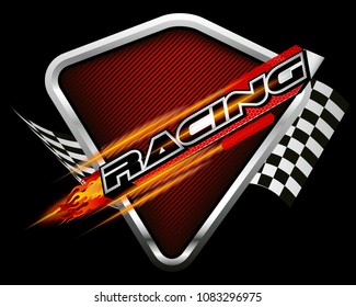 Racing with Checkered Flags Concept Design Vector.