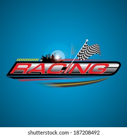 Racing with Checkered Flags Concept Vector