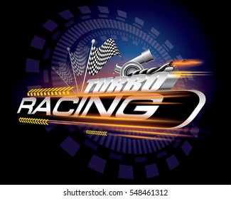 Racing with Checkered Flags Concept Vector