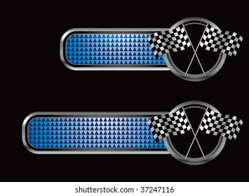 racing checkered flags on diamond textured banners