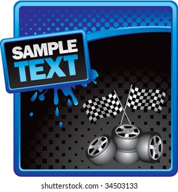 racing checkered flags on grungy splattered background