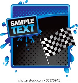 racing checkered flags on grungy splattered background