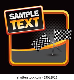 racing checkered flags on halftone template background