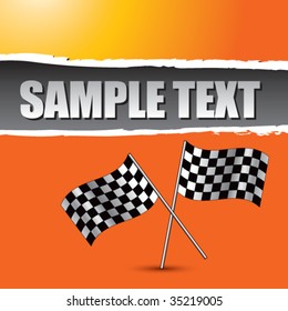 racing checkered flags on ripped background ripped banner