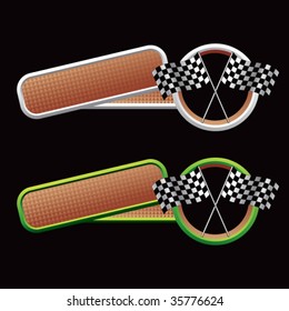 racing checkered flags on tilted banner