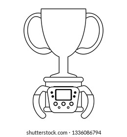 Racing chmapionship trophy cup black and white