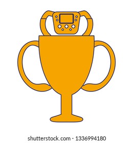 Racing chmapionship trophy cup blue lines