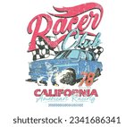 Racing club. Speed racing print design for t shirt print, poster, sticker, background and other uses. 