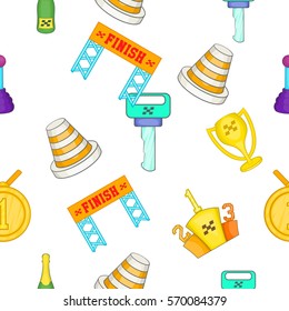 Racing and competition pattern. Cartoon illustration of racing and competition vector pattern for web