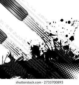 Racing Racing Concept - Flags, Tires and Tracks, grunge vector background