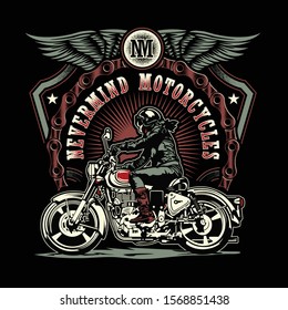 racing cruiser style motorcycle vintage t shirts design