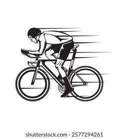 Racing cyclist vector illustration, perfect for t shirt design and event logo design
