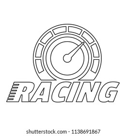 Racing dashboard logo. Outline racing dashboard vector logo for web design isolated on white background