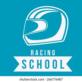 Racing design over blue background, vector illustration
