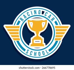 Racing design over blue background, vector illustration