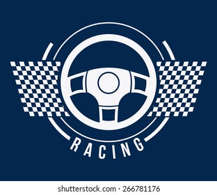 Racing design over blue background, vector illustration
