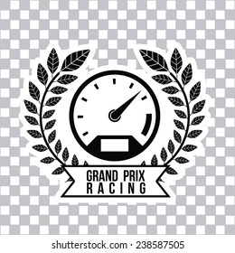 Racing design over white and black squares  background,vector illustration.