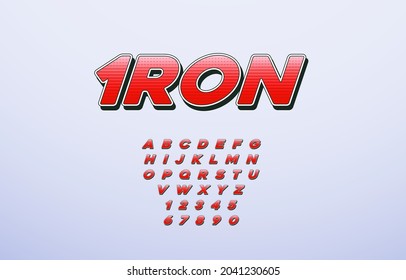 Racing display font design, alphabet, typeface, letters and numbers. vector illustrator eps 10