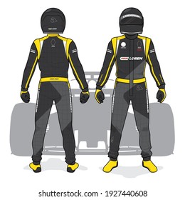 Racing driver uniform template mockup design