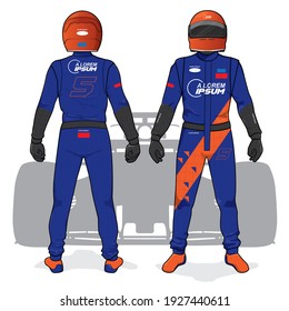 Racing Driver Uniform Template Mockup Design