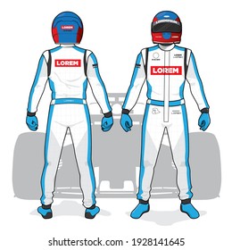 Racing driver uniform template mockup design