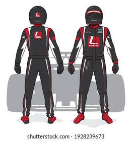 Racing driver uniform template mockup design