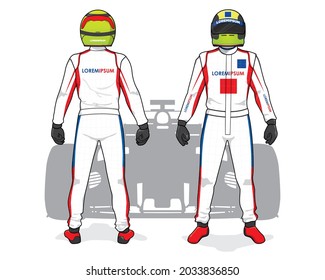 Racing driver uniform template mockup design