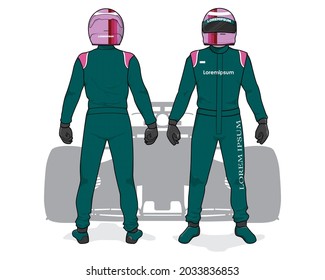 Racing driver uniform template mockup design