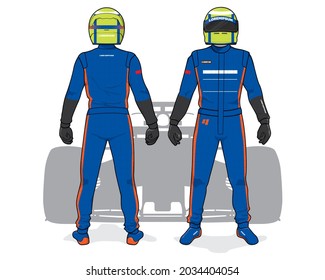 Racing driver uniform template mockup design