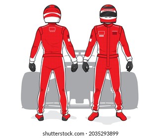 Racing driver uniform template mockup design