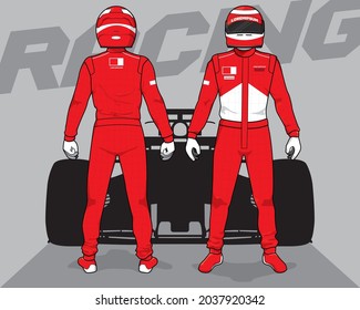 Racing driver uniform template mockup design