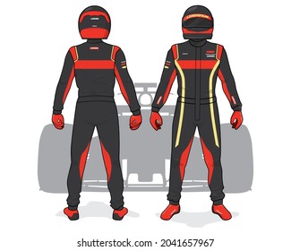 Racing driver uniform template mockup design