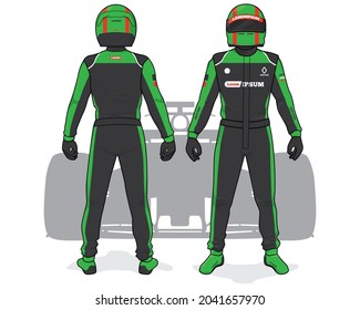 Racing driver uniform template mockup design