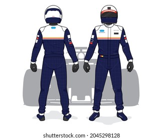 Racing Driver Uniform Template Mockup Design